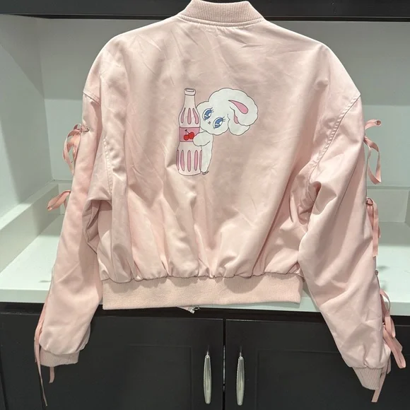 Pink Bomber Jacket for Women - Picture 4 of 4